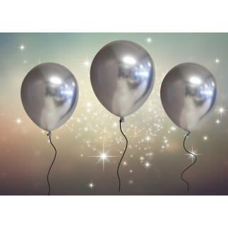 Ballong Blank Silver Spegelballong 6-pack 30 cm Latex Ballong Blank Silver Spegelballong 6-pack 30 cm Latex