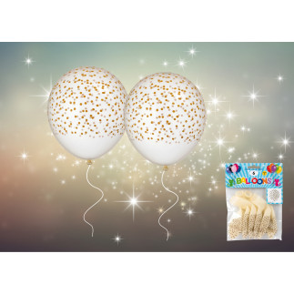 Ballong Konfetti Prickar 6-pack 30 cm Latex