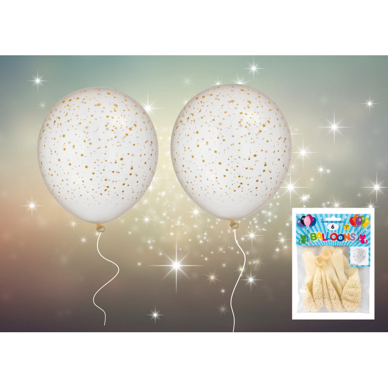 Ballong Stjärnor 6-pack 30 cm Latex Ballong Stjärnor 6-pack 30 cm Latex