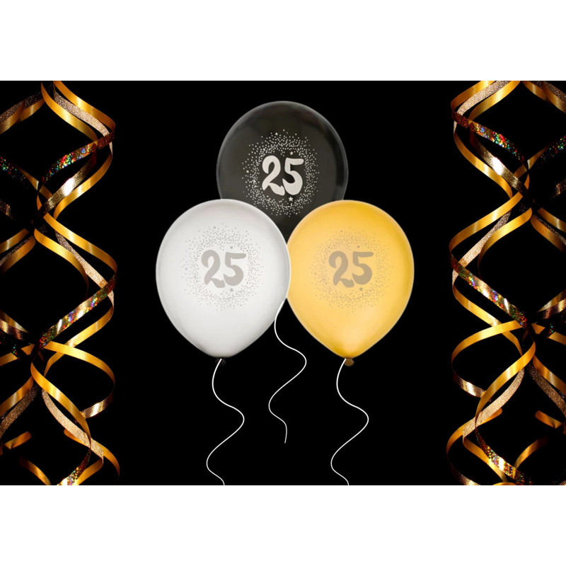 Ballong 25 år 6-pack Latex Ballong 25 år 6-pack Latex