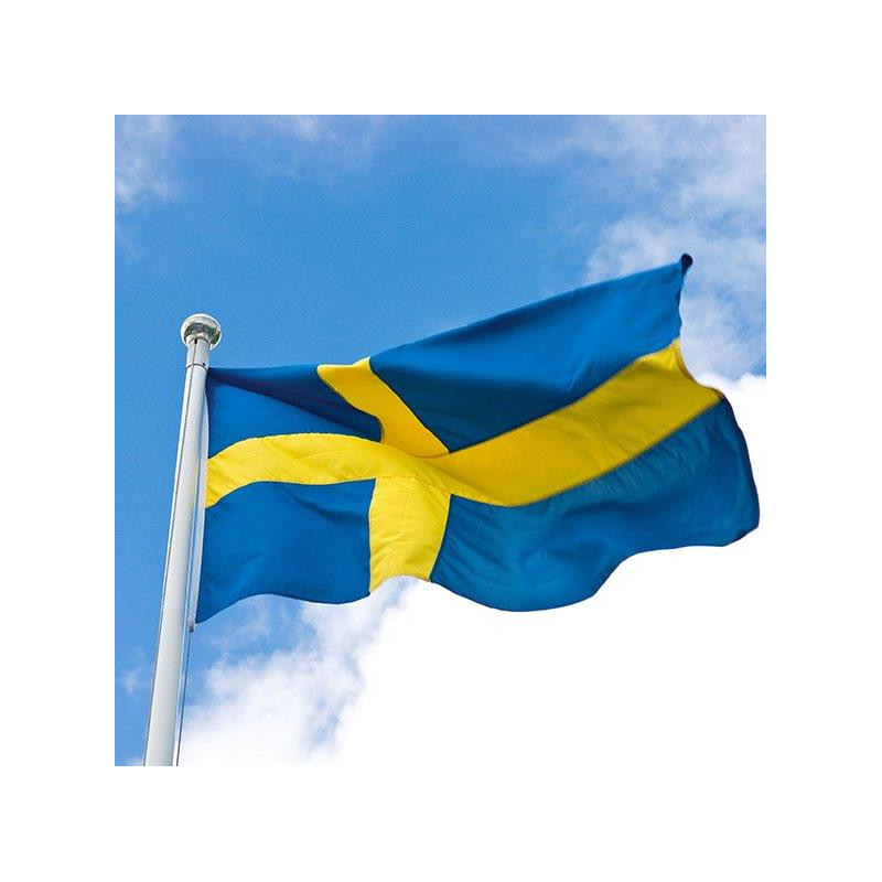 Kaffeservett Svensk Flaggstång 25x25cm Kaffeservett Svensk Flaggstång 25x25cm