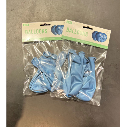 Ballong Blank Blå Spegelballong 6-pack 30 cm Latex