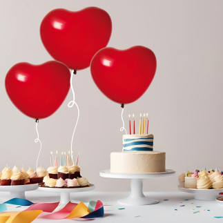 Ballong Hjärta Röd 8-pack Latex