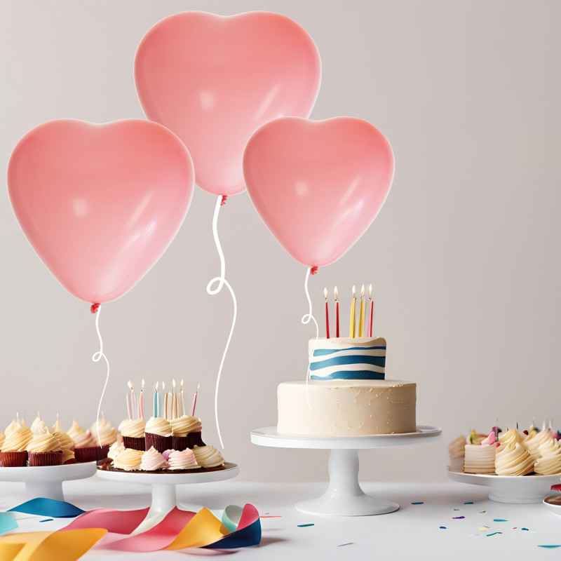 Ballong Hjärta Rosa 8-pack Latex Ballong Hjärta Rosa 8-pack Latex