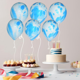 Ballong Blå Marble Marmor 6-pack Latex Ballong Blå Marble Marmor 6-pack Latex