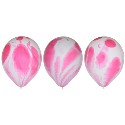 Ballong Rosa Marble Marmor 6-pack Latex