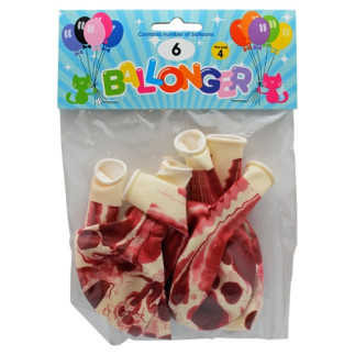 Ballong Rosa Marble Marmor 6-pack Latex