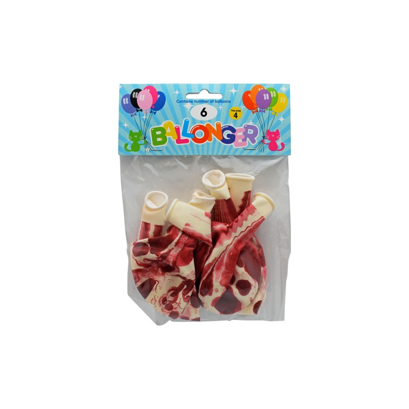 Ballong Rosa Marble Marmor 6-pack Latex