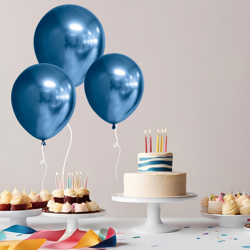 Ballong Blå Pearl Pärlemo 8-pack Latex Ballong Blå Pearl Pärlemo 8-pack Latex