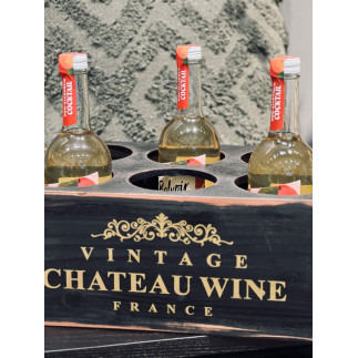 Låda Vinflaska 6 flaskor Trä 38x26x16 cm