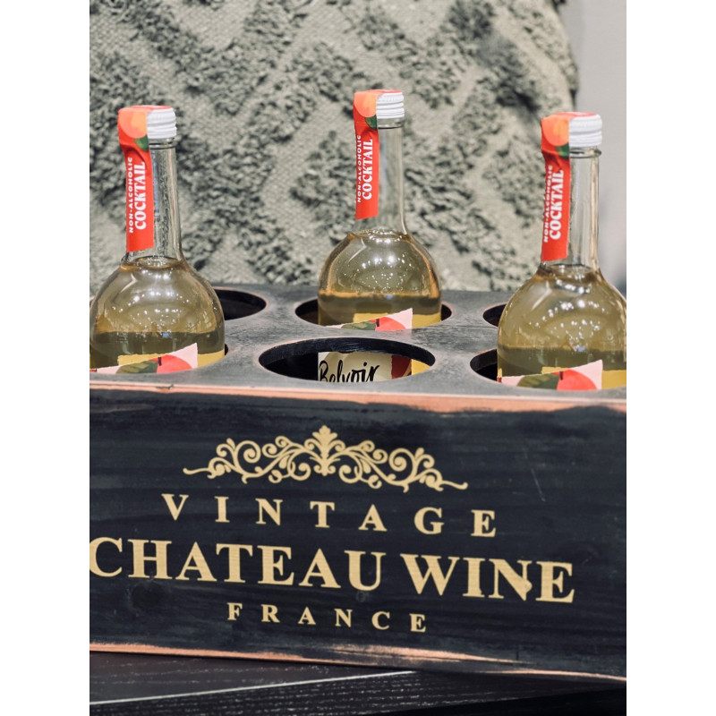 Låda Vinflaska 6 flaskor Trä 38x26x16 cm