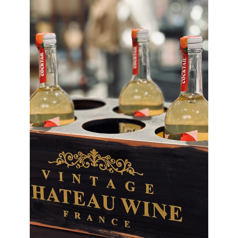 Låda Vinflaska 6 flaskor Trä 38x26x16 cm