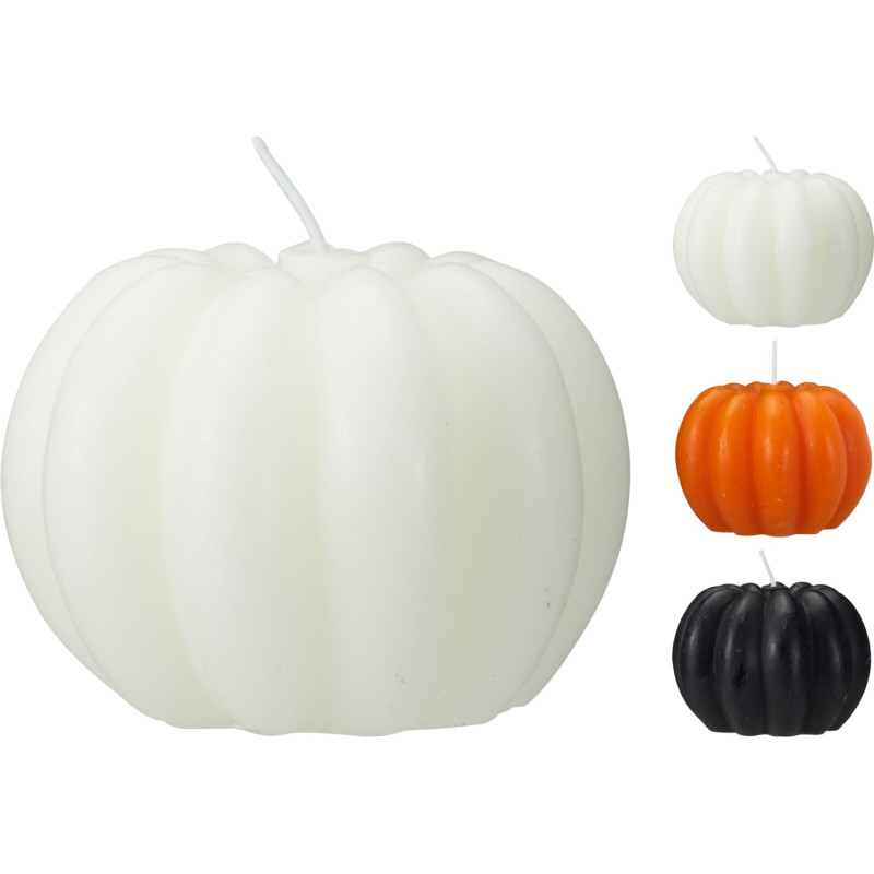 Ljus Pumpa Halloween Vitt 9 cm
