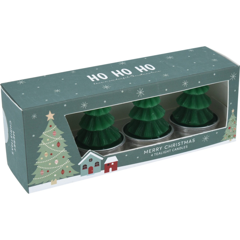 Ljus Värmeljus Gran Vit 4-pack