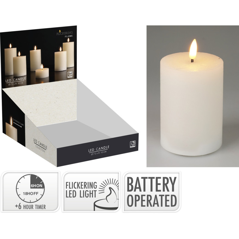 Ljus LED vitt 7,5x10 cm timer Ljus LED vitt 7,5x10 cm timer