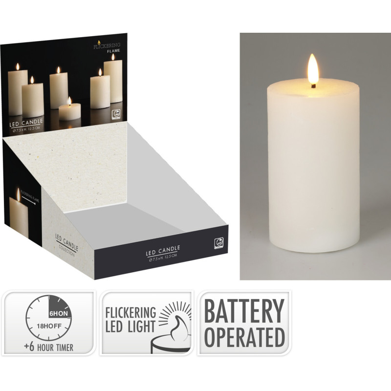 Ljus LED vitt 7,5x12,5 cm timer