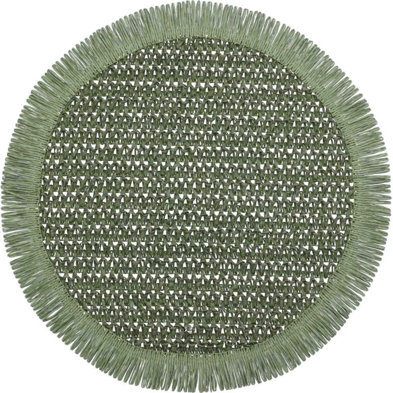 Underlägg Runt Grön Fransar 38 cm 4-pack Underlägg Runt Grön Fransar 38 cm 4-pack