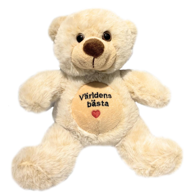 Nalle Världens bästa Beige 20 cm Nalle Världens bästa Beige 20 cm