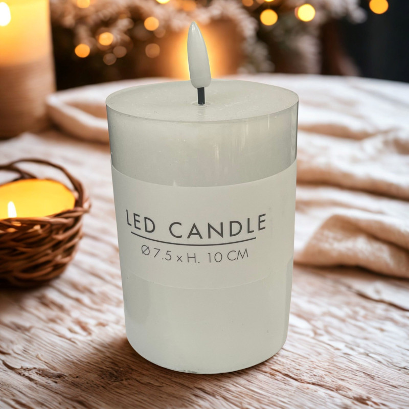 Ljus LED vitt 7,5x10 cm timer Ljus LED vitt 7,5x10 cm timer