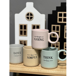 Mugg Blå Think Less 35 cl Mugg Blå Think Less 35 cl