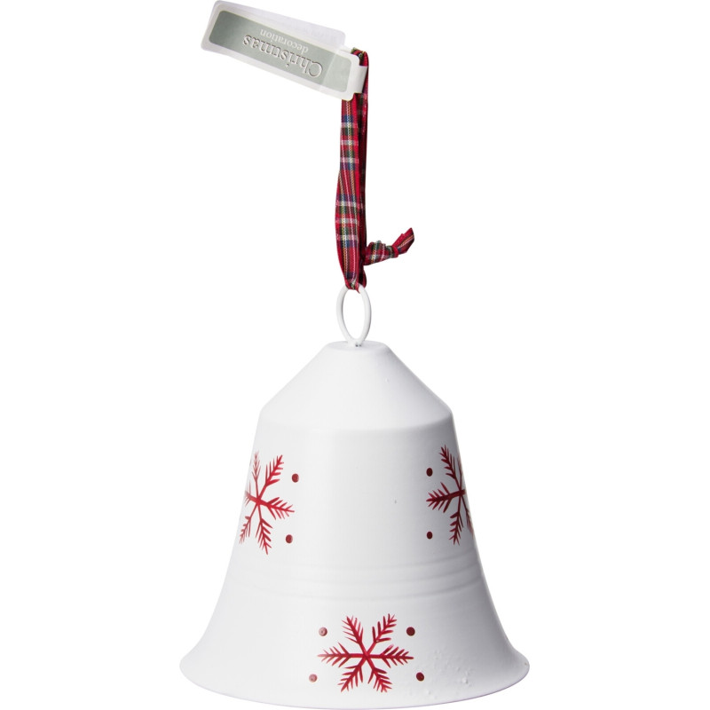 Klocka Jul Bjällra Vit Snöflingor 15 cm