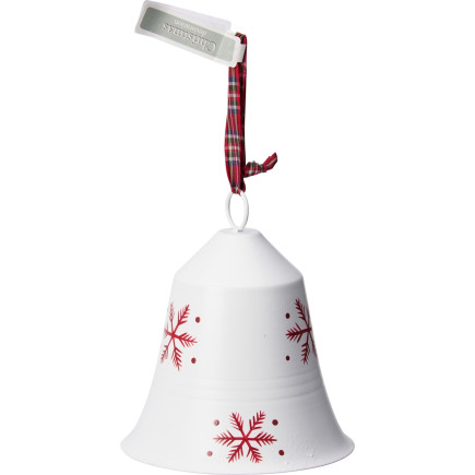 Klocka Jul Bjällra Vit Snöflingor 15 cm