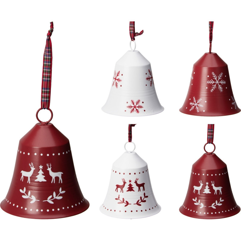 Klocka Jul Bjällra Vit Snöflingor 15 cm