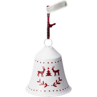 Klocka Jul Bjällra Vit Snöflingor 15 cm