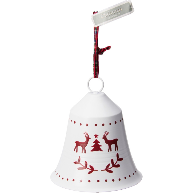 Klocka Jul Bjällra Vit Snöflingor 15 cm