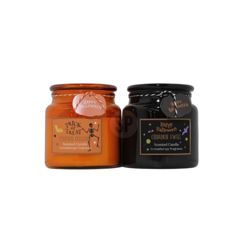 Doftljus Pumpkin Cinnamon Swirl Glasburk Svart