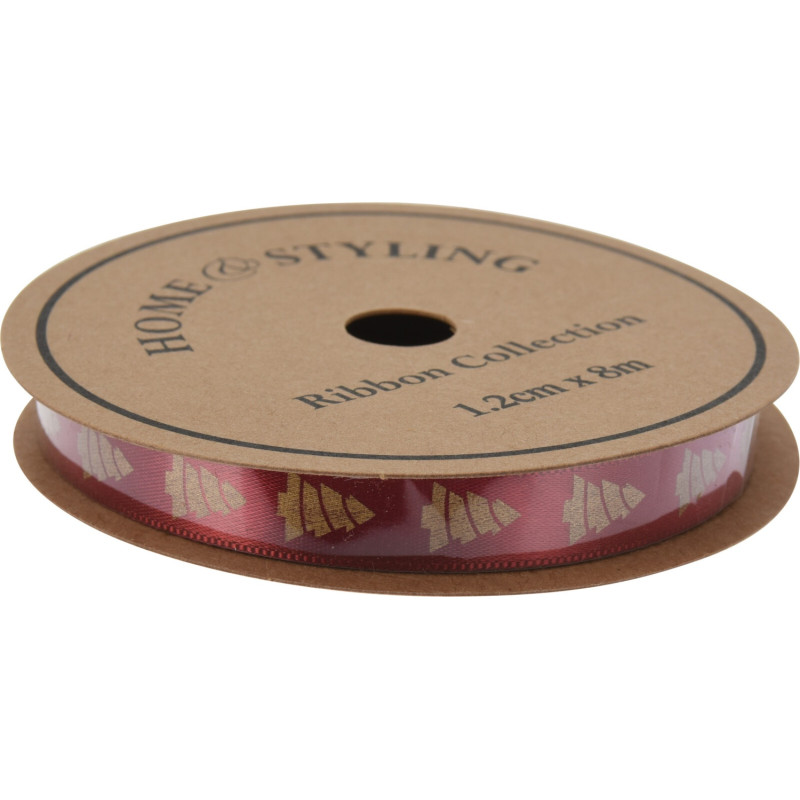 Band Textil Rött Jul 8 meter