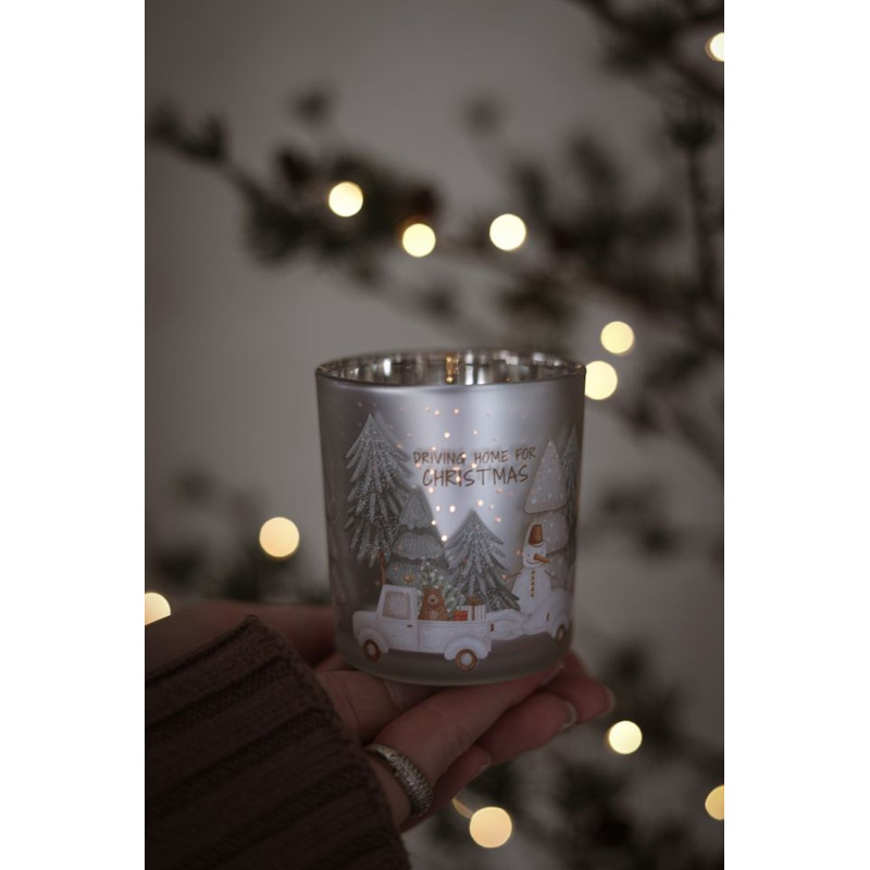 Majas Cottage Lykta Jul Driving home for christmas 7x8 cm