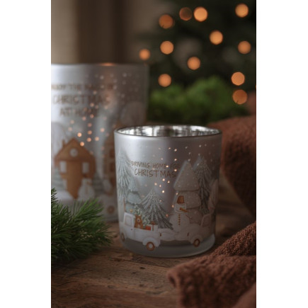 Majas Cottage Lykta Jul Driving home for christmas 7x8 cm