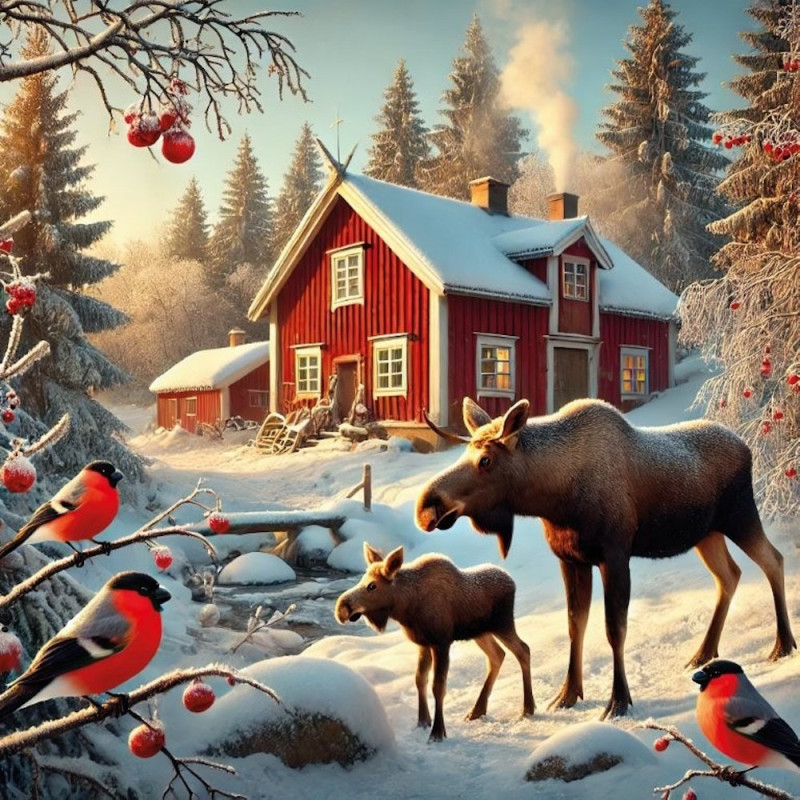 Servetter Älgar / Domherrar 20-pack