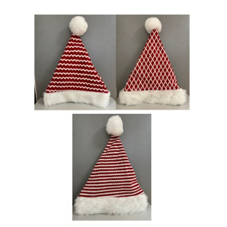 Tomteluva Stickad Vågig Röd