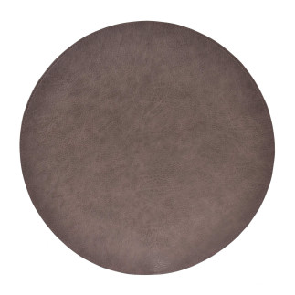 Underlägg Läder/skinnlook grå Runda 4-pack Tablett
