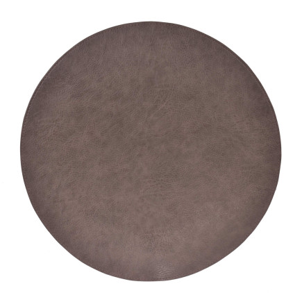 Underlägg Läder/skinnlook grå Runda 4-pack Tablett