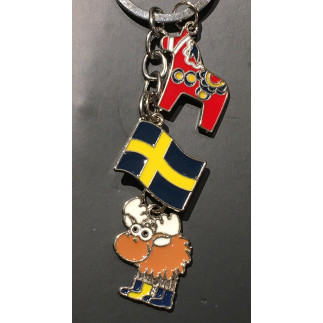 Nyckelring Souvenir Dalahäst Flagga Älg