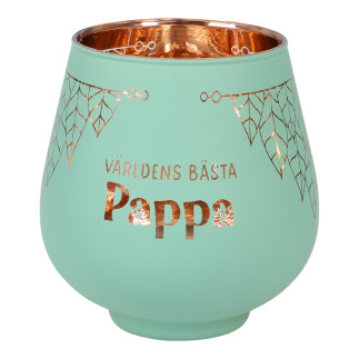 Lykta Glas Mirror Candle med text Ljuslykta