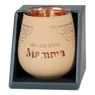 Lykta Mamma Glas Mirror Candle med text Ljuslykta