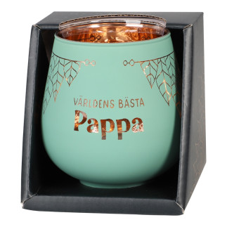 Lykta Pappa Glas Mirror Candle med text Ljuslykta