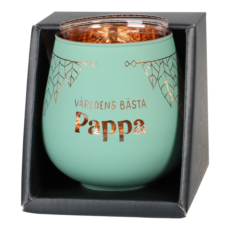 Lykta Glas Mirror Candle med text Ljuslykta