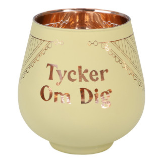 Lykta Glas Mirror Candle med text Ljuslykta