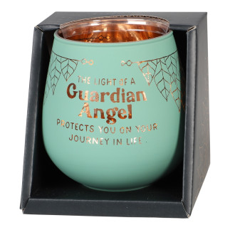 Lykta Guardian Angel Glas Mirror Candle med text Ljuslykta