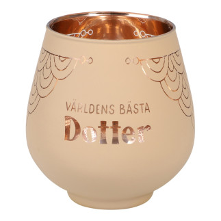Lykta Glas Mirror Candle med text Ljuslykta