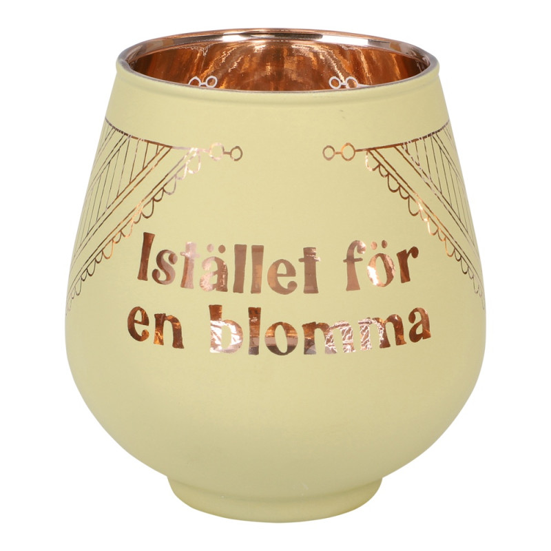 Lykta Glas Mirror Candle med text Ljuslykta