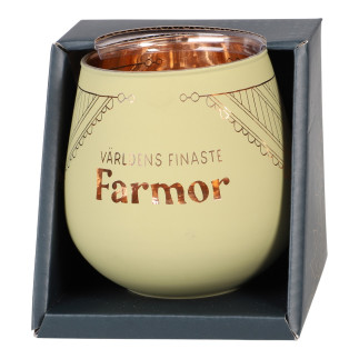 Lykta Farmor Glas Mirror Candle med text Ljuslykta