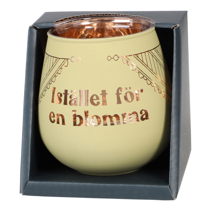 Lykta Glas Mirror Candle med text Ljuslykta