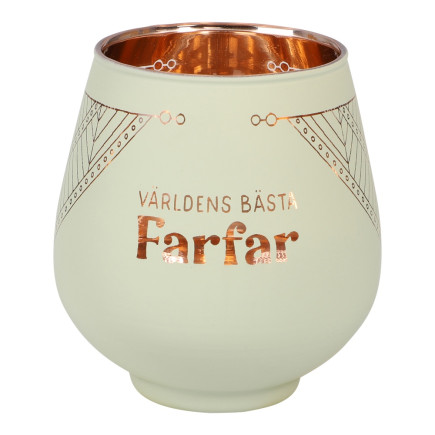 Lykta Glas Mirror Candle med text Ljuslykta