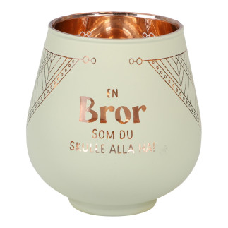 Lykta Glas Mirror Candle med text Ljuslykta